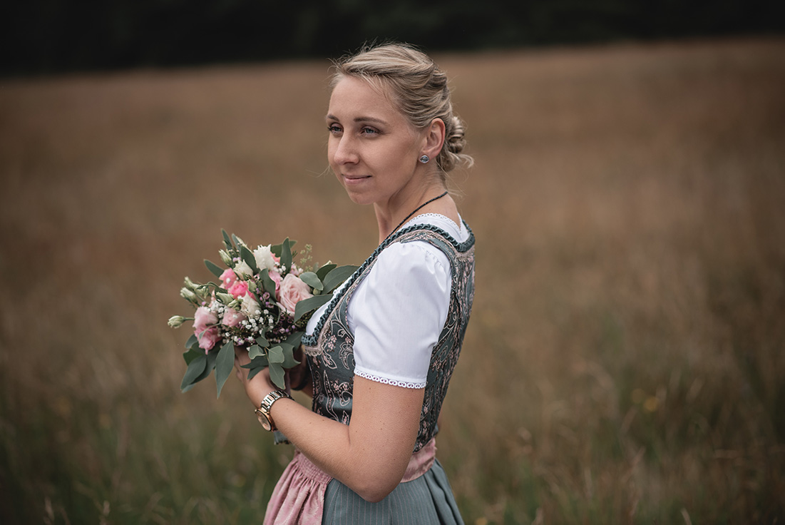 Braut in Tracht Fotoshooting